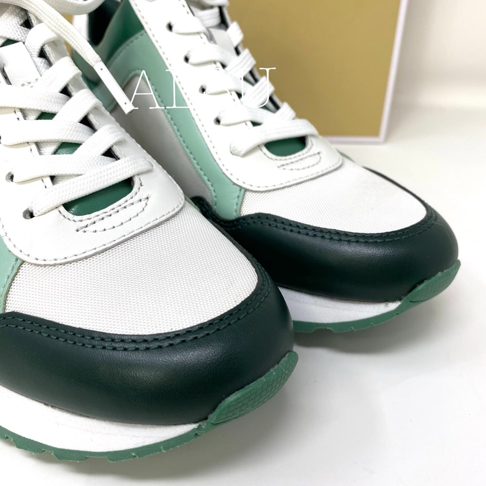 🍃SALE🍃 Michael Kors Maddy Trainer Canvas Racing Green Women Size 7 49F9MAFS2D - Picture 5 of 10